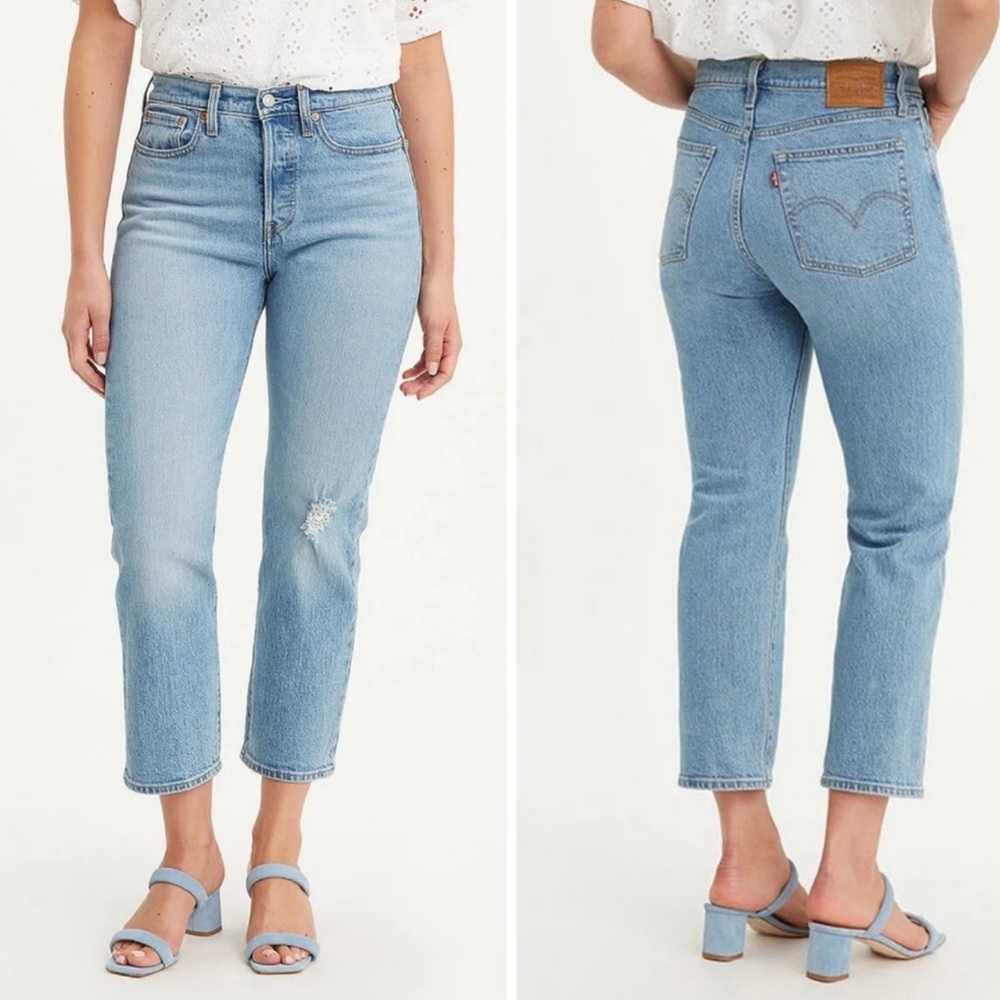 NWT Levi’s Wedgie Straight Crop Jeans Tango Blue